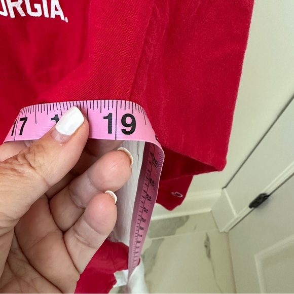 Georgia Red Long Sleeve Crew Neck Pocket Tee Shirt Size Small - Picture 13 of 14